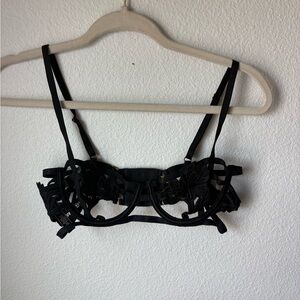 Victoria's Secret Black Floral Lace Bra